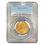 1907-S $10 Liberty Gold Eagle MS-63 PCGS