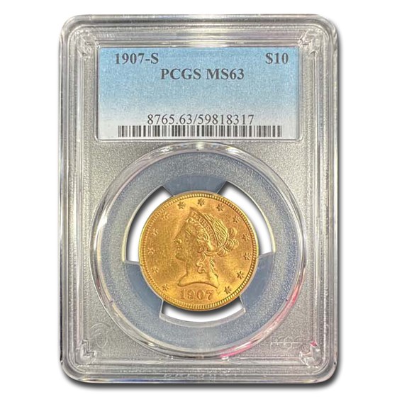 1907-S $10 Liberty Gold Eagle MS-63 PCGS 1907-S $10 Liberty Gold Eagle MS-63 PCGS