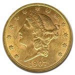 1907-S $20 Liberty Gold Double Eagle MS-62 NGC