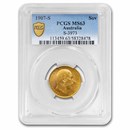 1907-S Australia Gold Sovereign Edward VII MS-63 PCGS