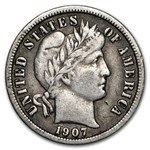 1907-S Barber Dime VF