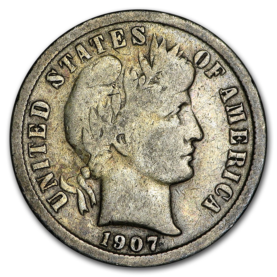 1907-S Barber Dime VG