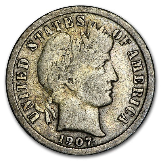 1907-S Barber Dime VG 1907-S Barber Dime VG