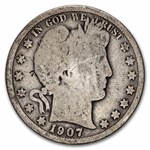 1907-S Barber Half Dollar 20-Coin Roll Avg Circ