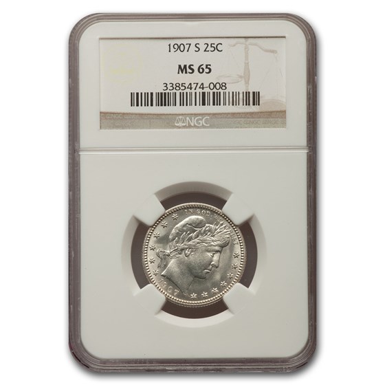 1907-S Barber Quarter MS-65 NGC 1907-S Barber Quarter MS-65 NGC