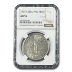 1907-S Philippines Silver Peso AU-55 NGC