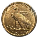 1908 $10 Indian Gold Eagle No Motto AU-58 NGC