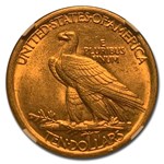 1908 $10 Indian Gold Eagle No Motto MS-61 NGC