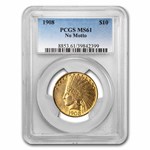 1908 $10 Indian Gold Eagle No Motto MS-61 PCGS