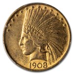 1908 $10 Indian Gold Eagle No Motto MS-61 PCGS