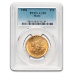 1908 $10 Indian Gold Eagle w/Motto AU-58 PCGS