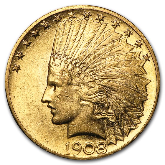 1908 $10 Indian Gold Eagle w/Motto AU 1908 $10 Indian Gold Eagle w/Motto AU