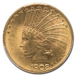 1908 $10 Indian Gold Eagle w/Motto MS-62 PCGS