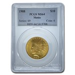 1908 $10 Indian Gold Eagle w/Motto MS-64 PCGS