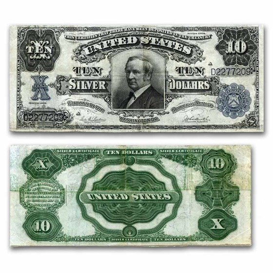 1908 $10 Silver Certificate Hendricks Tombstone VF (Fr#304) 1908 $10 Silver Certificate Hendricks Tombstone VF (Fr#304)