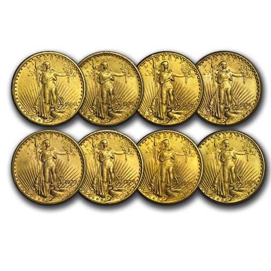 1908 Coin Set Buy 1908-1928 8-Coin $20 St Gaudens Set AU | APMEX