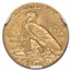 1908 $2.50 Indian Gold Quarter Eagle MS-62 NGC