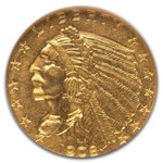 1908 $2.50 Indian Gold Quarter Eagle MS-62 NGC