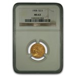1908 $2.50 Indian Gold Quarter Eagle MS-63 NGC