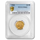 1908 $2.50 Indian Gold Quarter Eagle MS-63 PCGS CAC