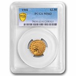 1908 $2.50 Indian Gold Quarter Eagle MS-63 PCGS CAC