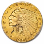 1908 $2.50 Indian Gold Quarter Eagle MS-63 PCGS