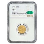 1908 $2.50 Indian Gold Quarter Eagle MS-64 NGC CAC