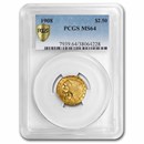 1908 $2.50 Indian Gold Quarter Eagle MS-64 PCGS