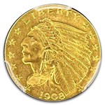 1908 $2.50 Indian Gold Quarter Eagle MS-64 PCGS