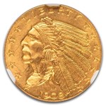 1908 $2.50 Indian Gold Quarter Eagle MS-65 NGC