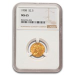 1908 $2.50 Indian Gold Quarter Eagle MS-65 NGC