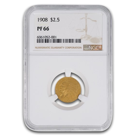 1908 $2.50 Indian Gold Quarter Eagle PF-66 NGC