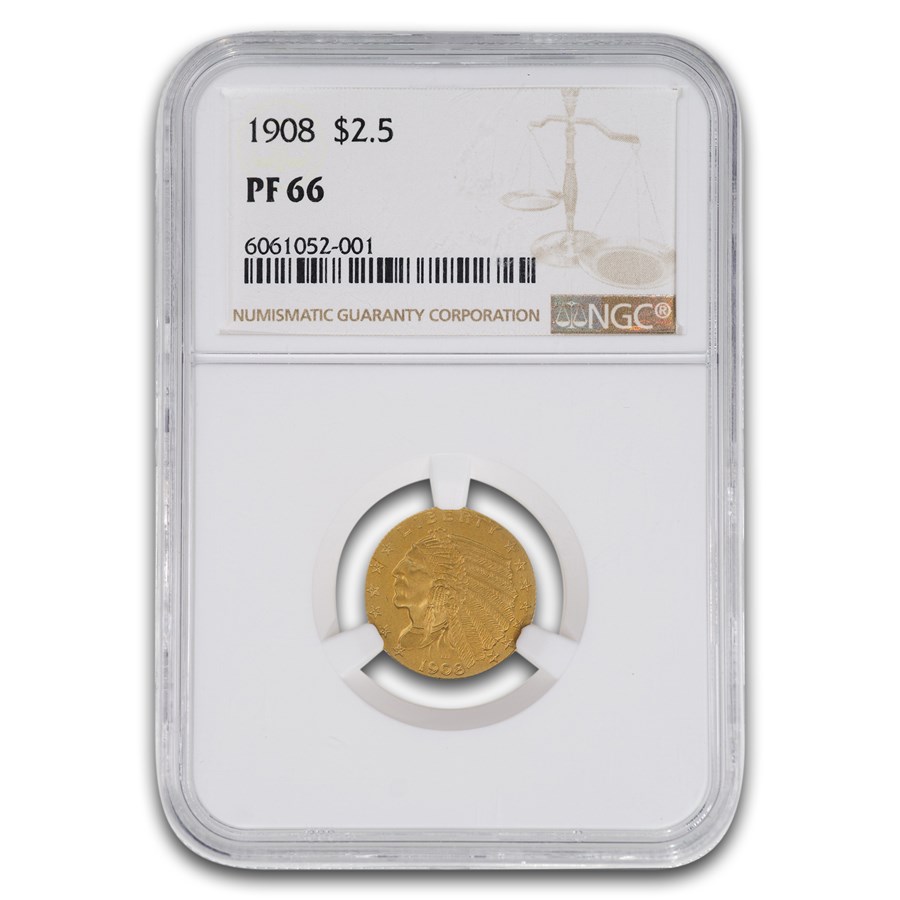 1908 $2.50 Indian Gold Quarter Eagle PF-66 NGC