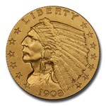 1908 $2.50 Indian Gold Quarter Eagle PR-66 PCGS CAC (Bass Jr.)