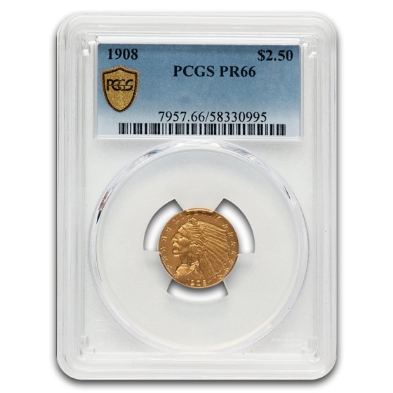 1908 $2.50 Indian Gold Quarter Eagle PR-66 PCGS