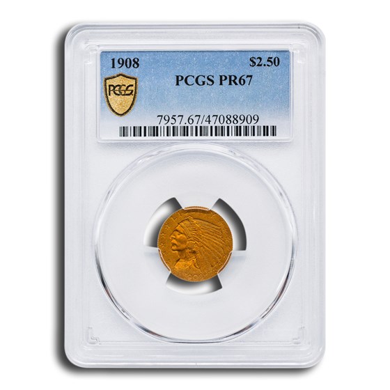 1908 $2.50 Indian Gold Quarter Eagle PR-67 PCGS