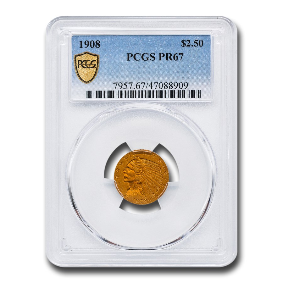 1908 $2.50 Indian Gold Quarter Eagle PR-67 PCGS