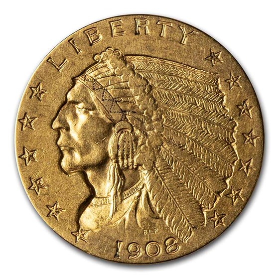 1908 $2.50 Indian Gold Quarter Eagle XF