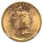 1908 $20 Saint-Gaudens Gold Double Eagle No Motto MS-63+ NGC