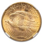1908 $20 Saint-Gaudens Gold Double Eagle No Motto MS-63+ NGC