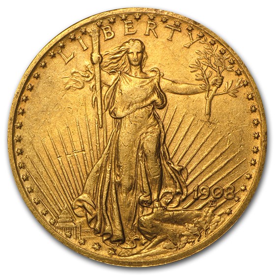 1908 $20 Saint-Gaudens Gold Double Eagle w/Motto XF 1908 $20 Saint-Gaudens Gold Double Eagle w/Motto XF