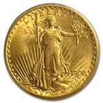 1908 $20 St Gaudens Dbl Eagle No Motto BU PCGS (Prospector Label)