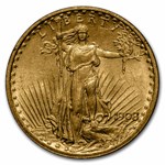 1908 $20 St Gaudens Gold Double Eagle NM MS-62 PCGS (Rattler)