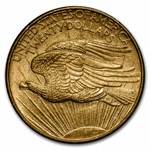 1908 $20 St Gaudens Gold Double Eagle NM MS-62 PCGS (Rattler)
