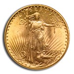 1908 $20 St Gaudens Gold Double Eagle No Motto MS-63 NGC CAC
