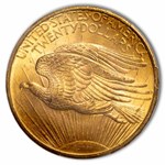 1908 $20 St Gaudens Gold Double Eagle No Motto MS-63 PCGS