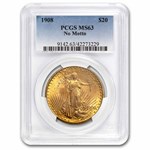 1908 $20 St Gaudens Gold Double Eagle No Motto MS-63 PCGS