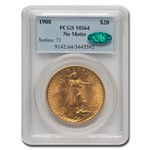 1908 $20 St. Gaudens Gold Double Eagle No Motto MS-64 PCGS CAC