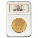 1908 $20 St Gaudens Gold Double Eagle No Motto MS-65 NGC
