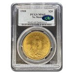 1908 $20 St. Gaudens Gold Double Eagle No Motto MS-65 PCGS CAC